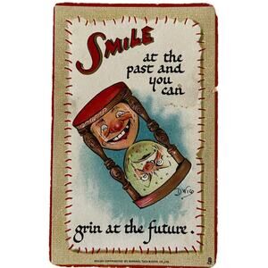 Antique Posted 1915 Ephemera Postcard Humorous Funny Face And Poem Tuck & Sons